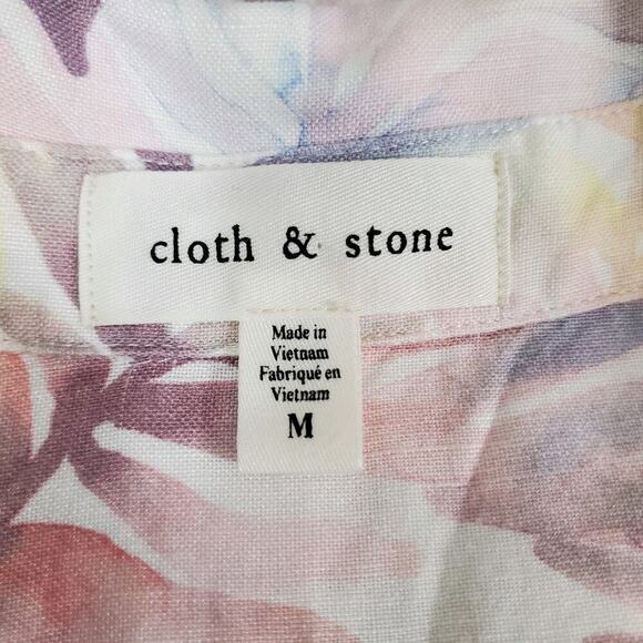 Anthropologie Cloth & Stone Linen Blend Top Womens Sz M Drawstring Bottom - Picture 4 of 7